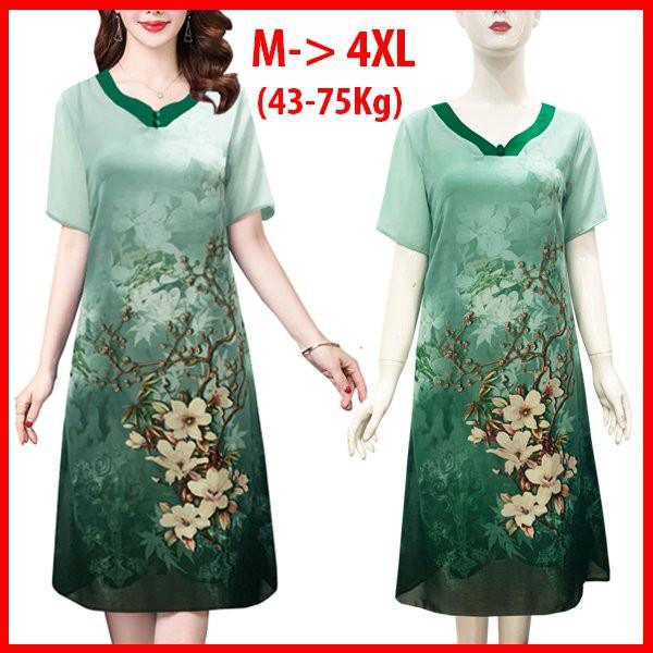 ️Đầm Trung Niên️Đầm Trung Niên Dự Tiệc Dáng Suông Kèm Họa Tiết Có Big Size