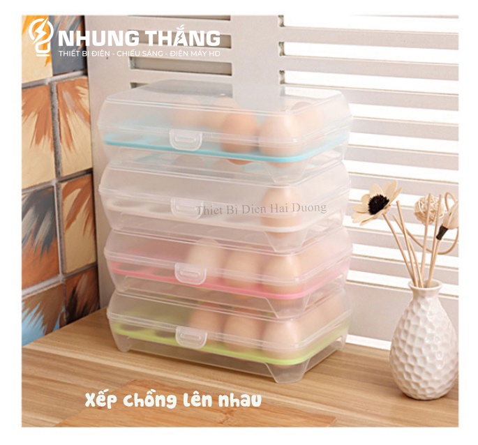 Hộp Đựng Trứng - Khay Đựng Trứng 1 Tầng 15 Lỗ - Chất Liệu Nhựa PP An Toàn Thực Phẩm - Có Video