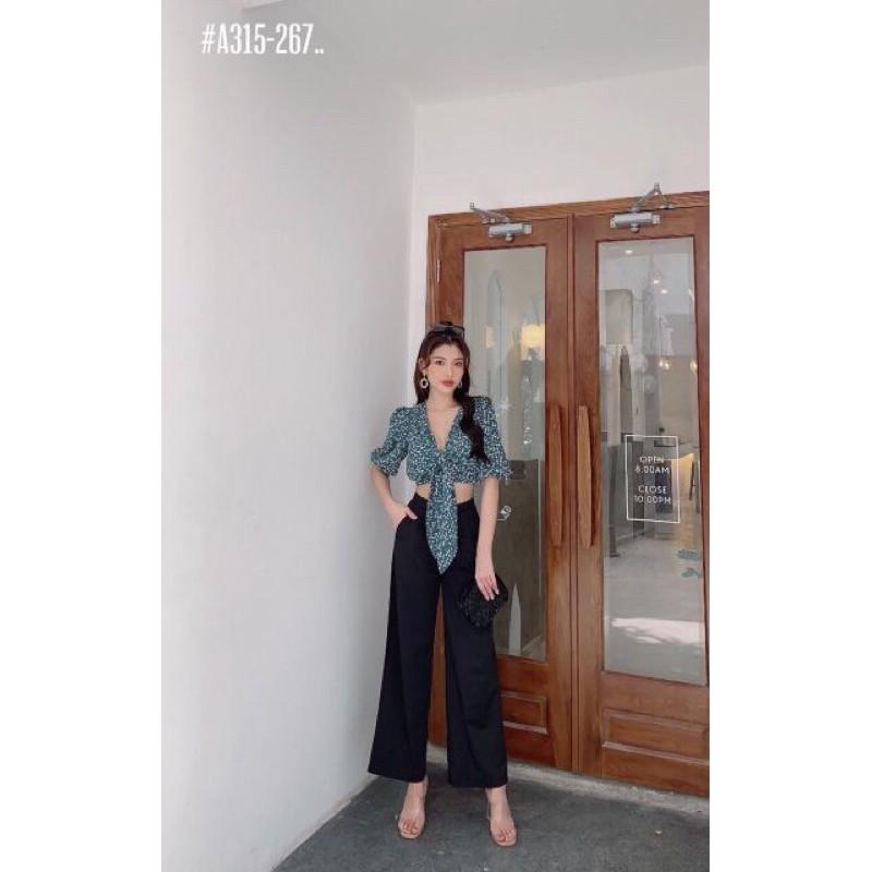 Áo croptop cột nơ có 4 màu siêu xinh