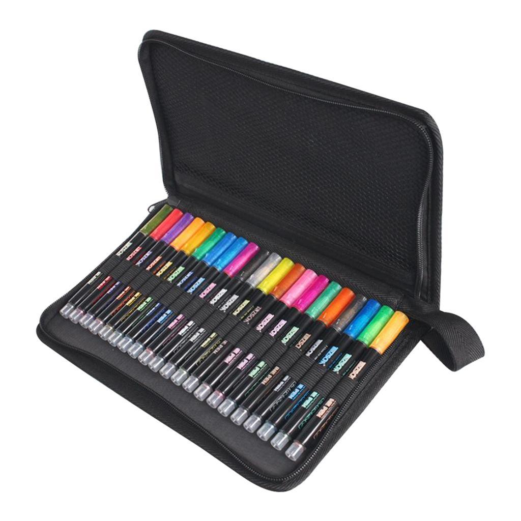 21 Colors Outline Metallic Markers Double Line Pen Writing Painting Pen Case