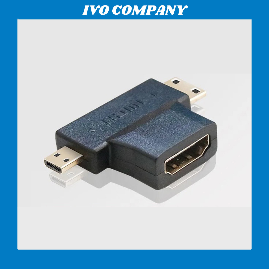 Adaptor Chuyển Đổi HDMI Sang Mini HDMI và Micro HDMI 2 in 1