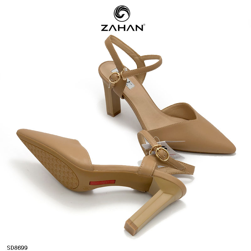 Sandal kín mũi hở hậu, mũi tim, 9 cm SD8699