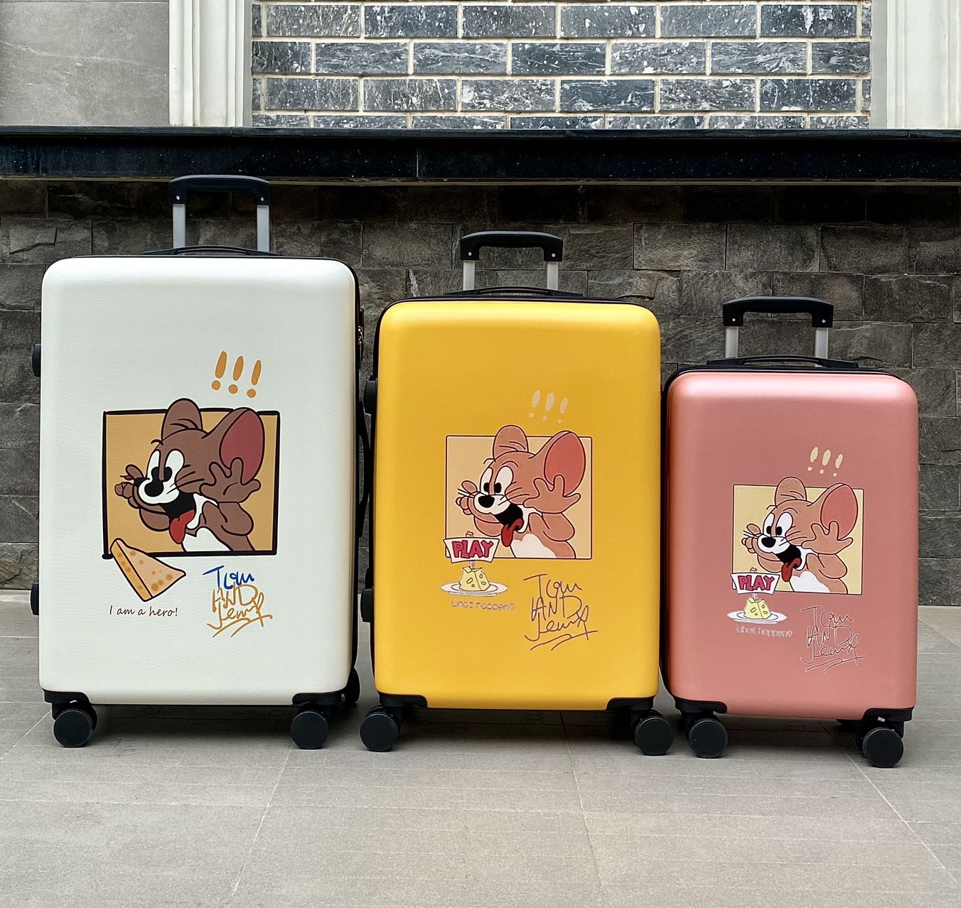 HÌNH THẬT_Vali Du Lịch Tay Kéo In Hình Cute Hình In Không Bong Tróc Chất Liệu Nhựa Nhám PC+ABS 4 Bánh Xe Xoay 360 Độ Hàng Sẵn Kho Đủ Size 20/24/26 inch