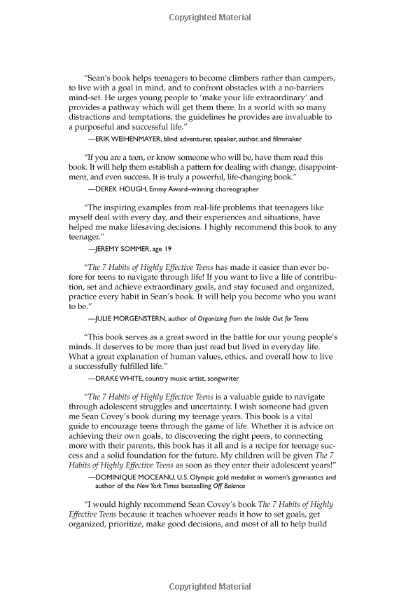 The 7 Habits Of Highly Effective Teens