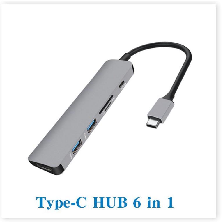 Hub USB Type C cho Macbook 1 ra 6 hỗ trợ truyền tải dữ liệu 3.0 và xuất video 4K HDMI