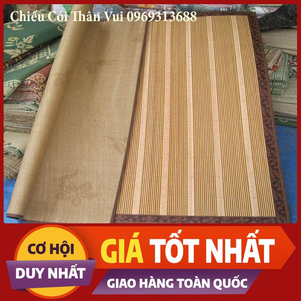 Chiếu Trúc In Gấu Chiếu Lót Lụa kích thước 1m5/1m6/1m8