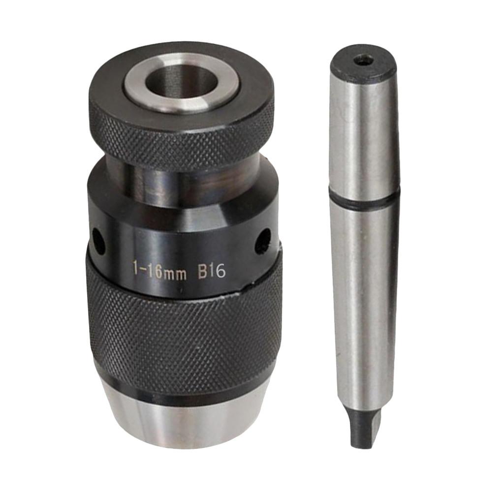 Steel Self Tighten Keyless Lathe Drill Chuck MT2-B16 Arbor Live Center 16mm MK2
