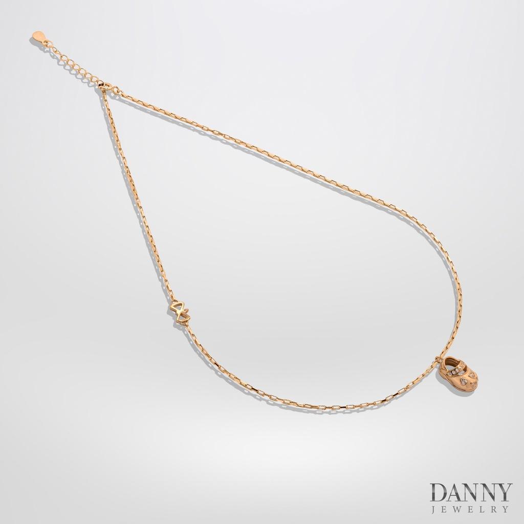 Dây Chuyền Có Mặt Danny Jewelry Bạc 925 Xi Vàng Hồng Đính Đá CZ Hình Chiếc Giày DM059