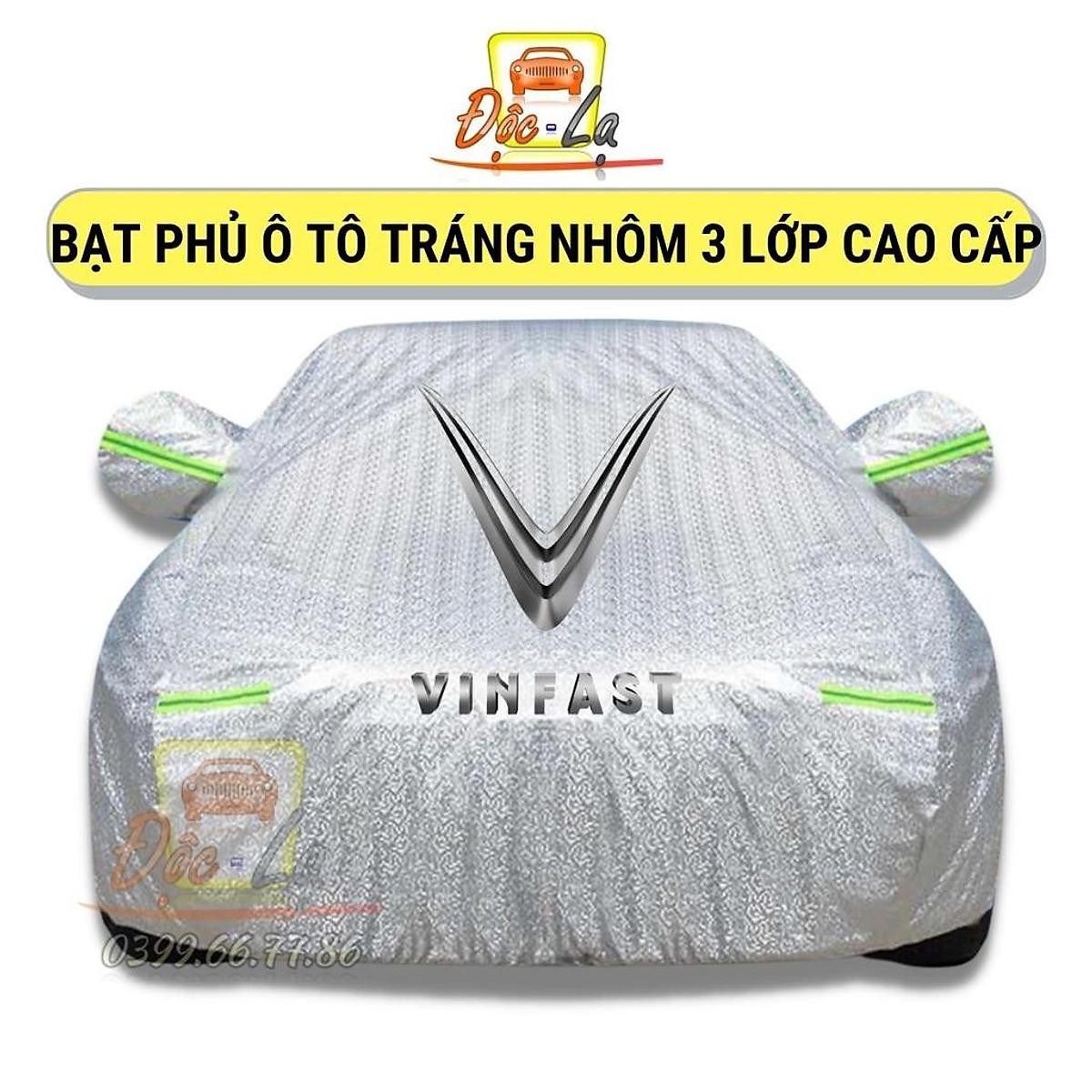 Bạt Phủ Xe Ô Tô VINFAST FADIL, LUX A 2.0, LUX SA 2.0, VF E34 Chất Liệu Bạt Tráng Nhôm 3 Lớp, Có Khóa Kéo Cửa Lái