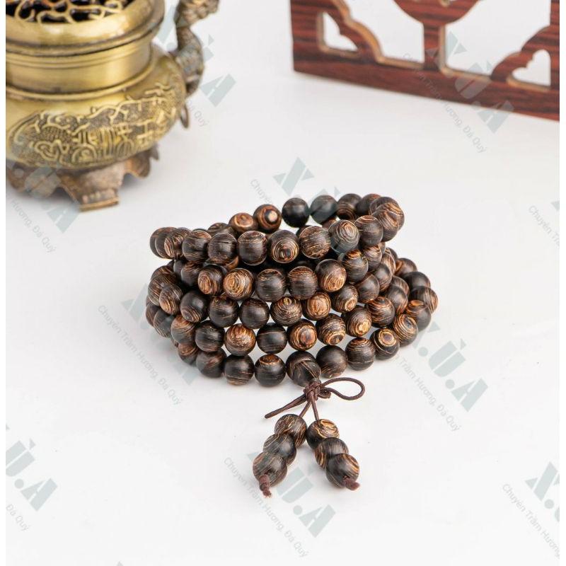 Vòng Tay Trầm Hương Sánh Chìm 108 hạt Loại 6ly Thơm Vĩnh Viễn