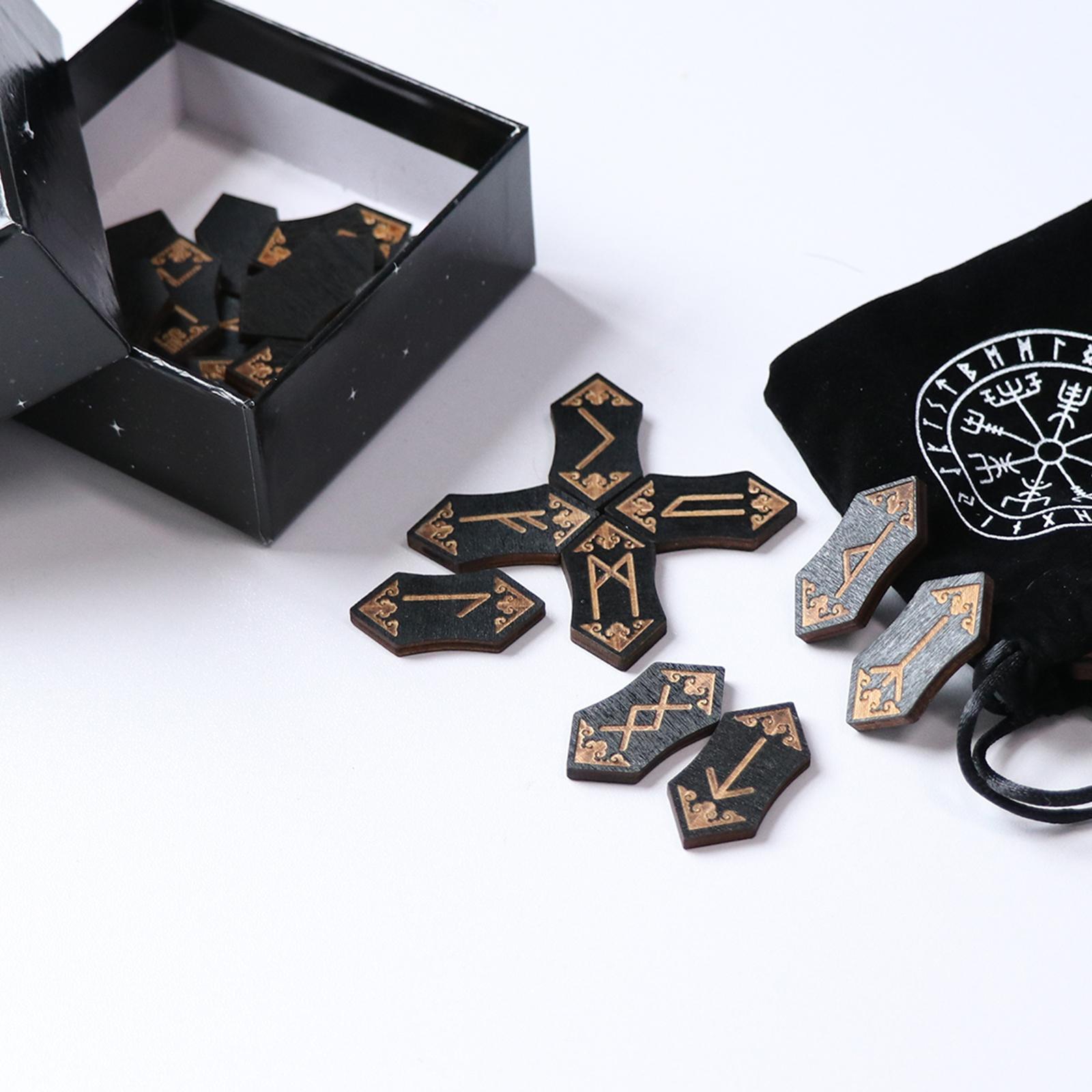 Woodcut Rune  Card Set Nordic with Bag Props Family