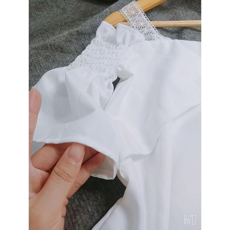 Áo kiểu nữ phối ren trễ vai