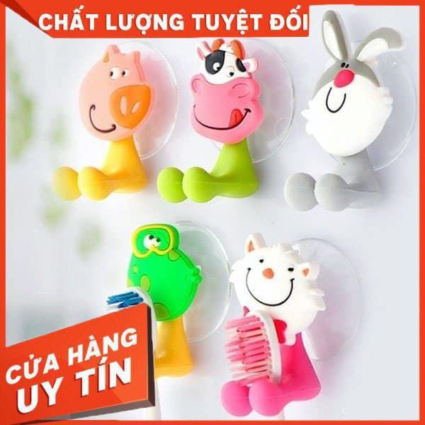 Kẹp treo bàn chải hình thú silicon cute ngộ nghĩnh