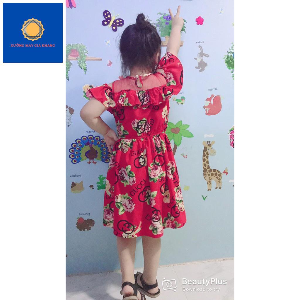 Đầm maxi cho bé gái họa tiết hoa phối chữ nhẹ nhàng - Quần áo trẻ em - GiaKhang