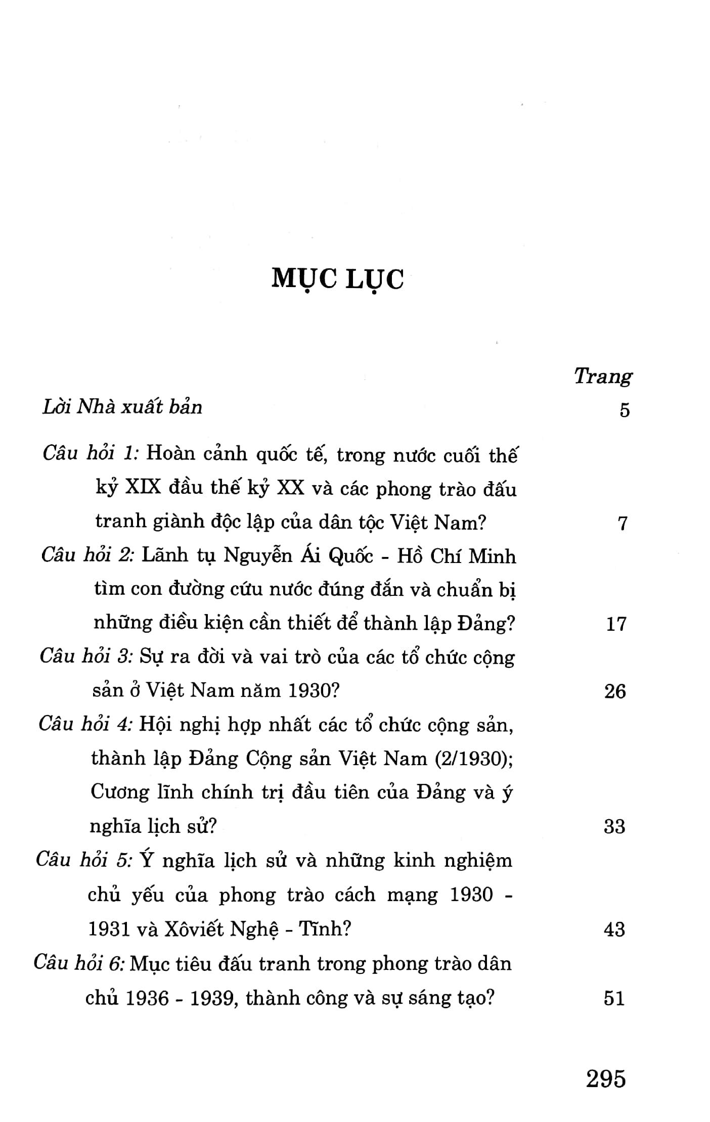 Hỏi - Đáp Môn Lịch Sử Đảng Cộng Sản Việt Nam