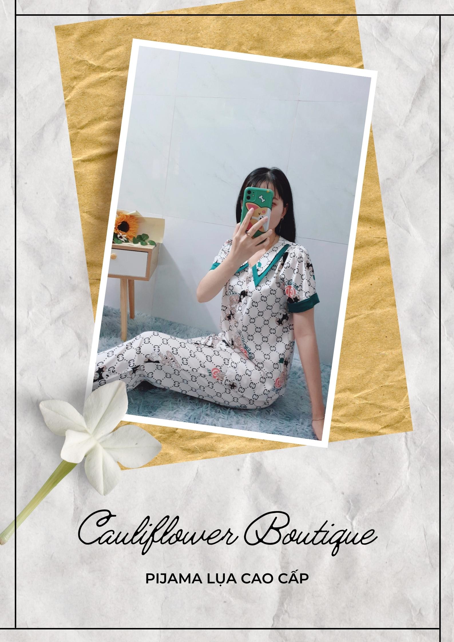 Đồ Bộ Pijama Mặc Nhà Nữ - Kiểu Dáng Dễ Thương, Sang Trọng - Vải Lụa Cao Cấp, Thoáng Mát, Mềm Mịn