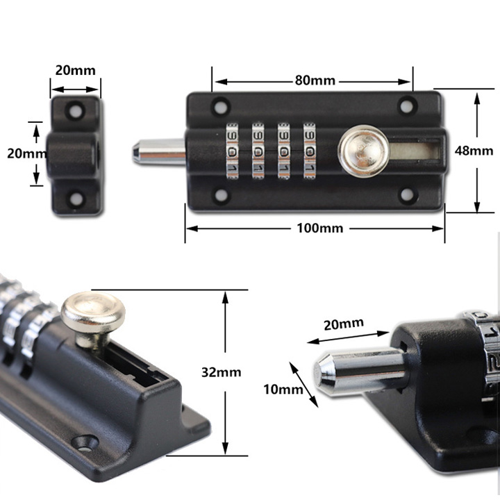 Chốt khóa số cửa với 4 mã thay đổi được, làm bằng hợp kim chắc chắn, chống nước