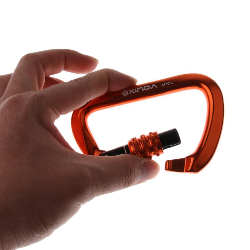 Figure 8 Descender Screw Locking Carabiner Rappelling Climbing Gear Hardware Orange