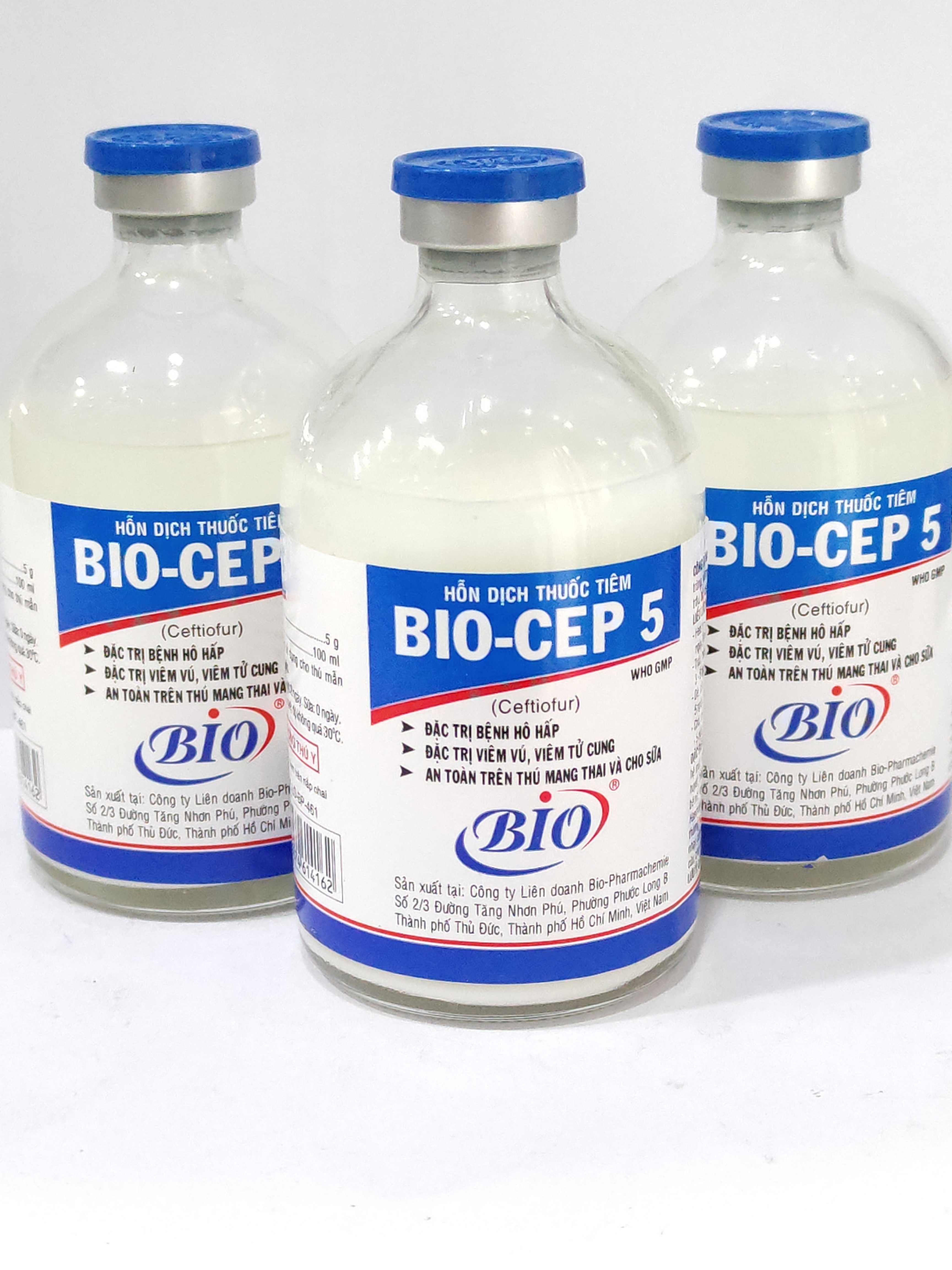 BIO CEP5 100ml Hỗn dịch thuốc tiêm đặc trị bệnh hô hấp, viêm vú, viêm tử cung