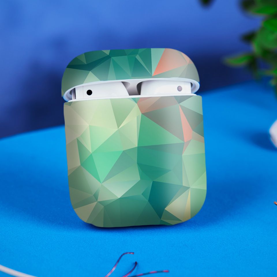 Miếng dán skin chống bẩn cho tai nghe AirPods in hình Vân kim cương - BG0035 (bản không dây 1 và 2