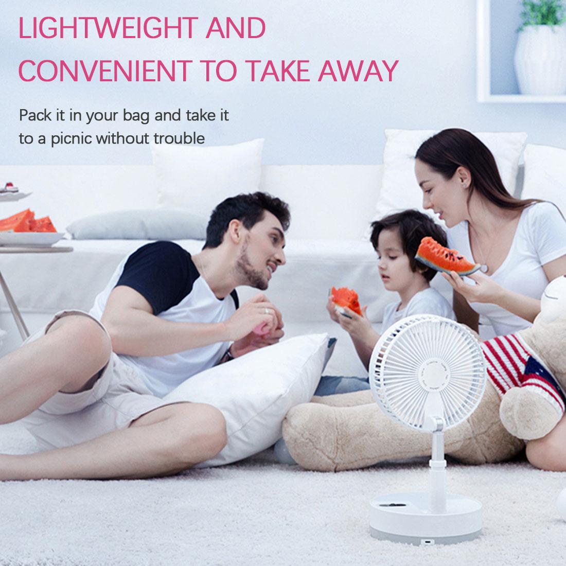 Chiều cao 39 inch 4 tốc độ gió có thể điều chỉnh được quạt máy tính để bàn có thể gập lại quạt ký túc xá USB có thể sạc lại quạt di động / quạt sàn tuần hoàn
