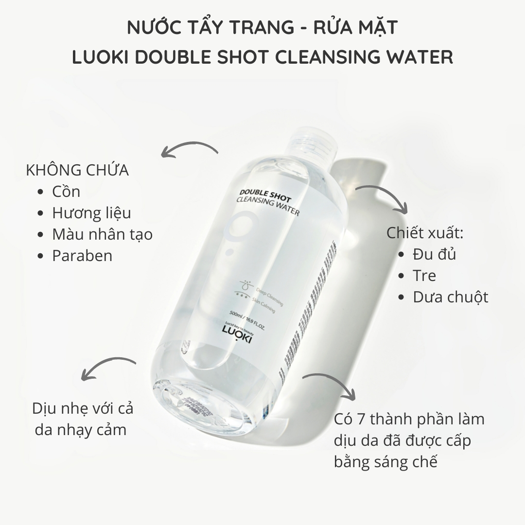 Nước tẩy trang - rửa mặt Luoki Double Shot Cleansing Water