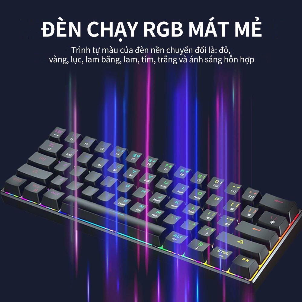 [HÀNG CHÍNH HÃNG GOOJODOQ] A1849 - Bàn phím Không Dây Bluetooth 61 Phím RGB 3 Chế Độ Hotswap Bàn phím cơ