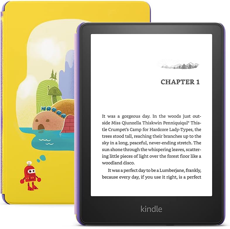 Combo Máy đọc sách All New Kindle Paperwhite 5 (11th Gen) và Bao da FOR KIDS (Bản KIDS, Không Quảng Cáo) - Hàng nhập khẩu