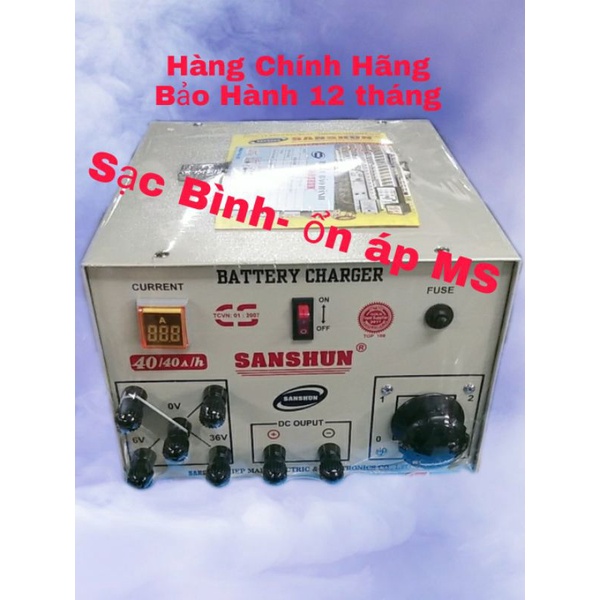 Máy sạc bình ắc quy 6V-12V-24V-36V  40A dùng cho ắc quy 200Ampe trở xuống