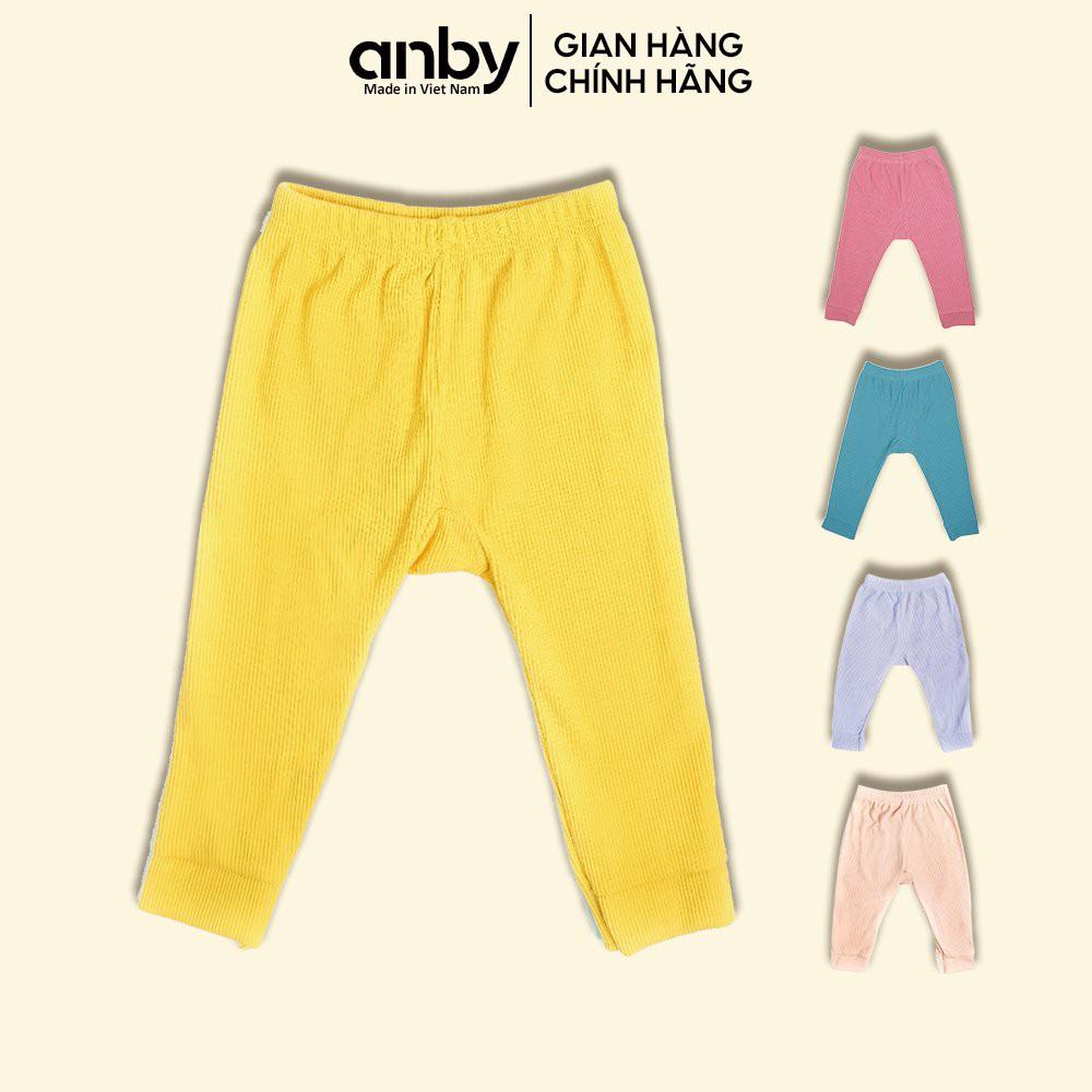 Quần dài cho bé trai gái từ 0 đến 5 tuổi ANBY chất liệu thun gân đáp đũng chuyên dùng đóng bỉm