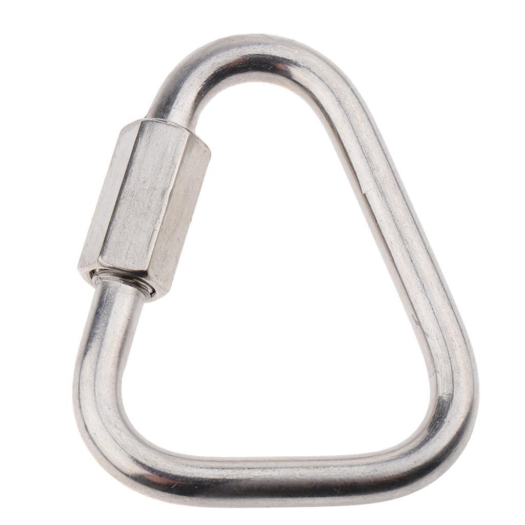 2X Outdoor Triangle Stainless Steel Carabiner Camping Keychain Quick Link 6mm