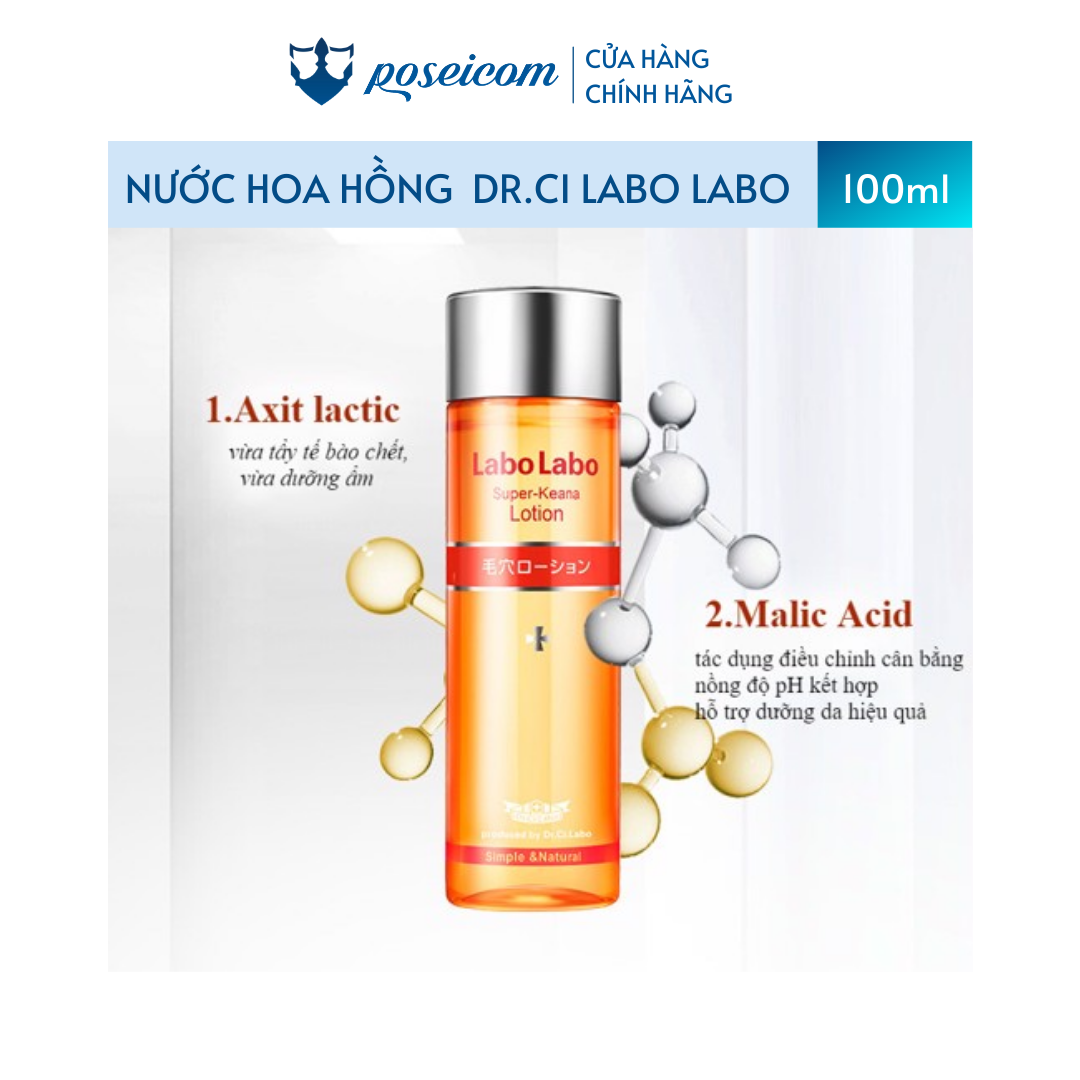 Nước Hoa Hồng Dưỡng Ẩm Thu Nhỏ Lỗ Chân Lông Dr.CI Labo Labo 100ml Poseicom 4524734500583