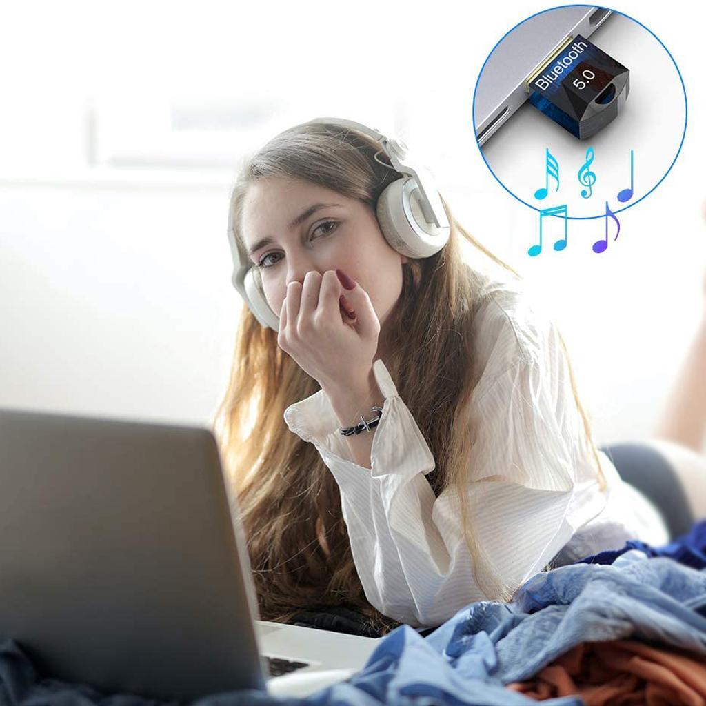 2in1 USB Bluetooth Adapter 5.0 Music Audio Receiver Wireless Adapter