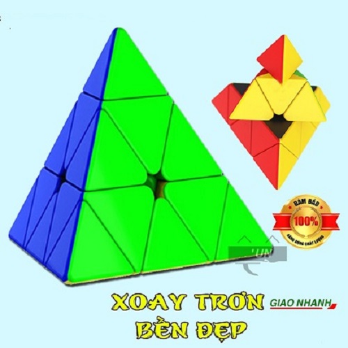Đồ chơi rubik biến thể hình tam giác không viền có hộp đựng
