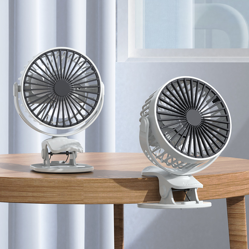 Quạt Mini kẹp bàn Tích Điện, êm ái, an toàn- D1394