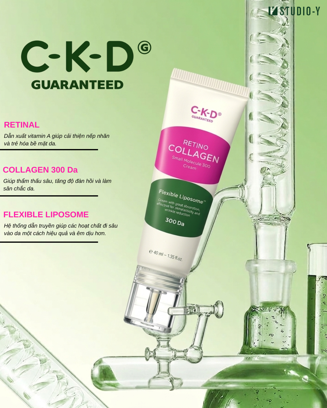 Kem dưỡng ngăn ngừa lão hóa CKD GUARANTEED Retino Collagen Small Molecule 300 Cream | STUDIO Y