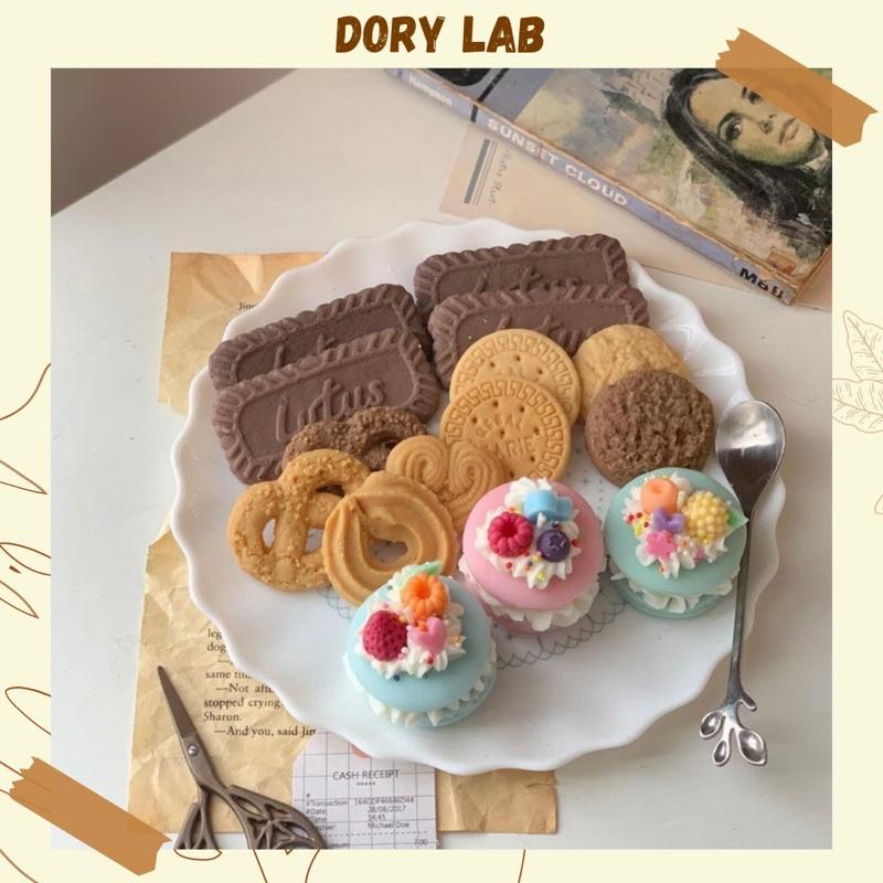 Set Nến Thơm 4 Bánh Macaron Mini Mix Topping Kèm Hộp Quà Bã Mía - Dory Lab