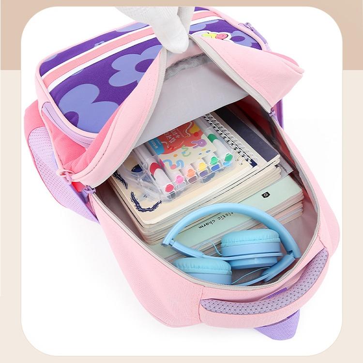 Balo cho bé đi học mẫu giáo lớp 1 2 vải oxford cao cấp kèm hộp bút màu pastel dễ thương 3027