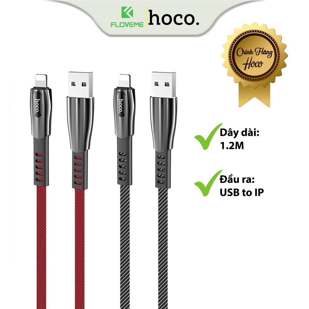 Cáp Sạc Nhanh Dành Cho Hoco U70 Dòng 2.4A Dây Dài 1.2m, Lõi Đồng Cao Cấp, Chống Rối, Chất Liệu Bền Bỉ, Chắc Chắn, Chịu Nhiệt Tốt - Hàng Chính Hãng