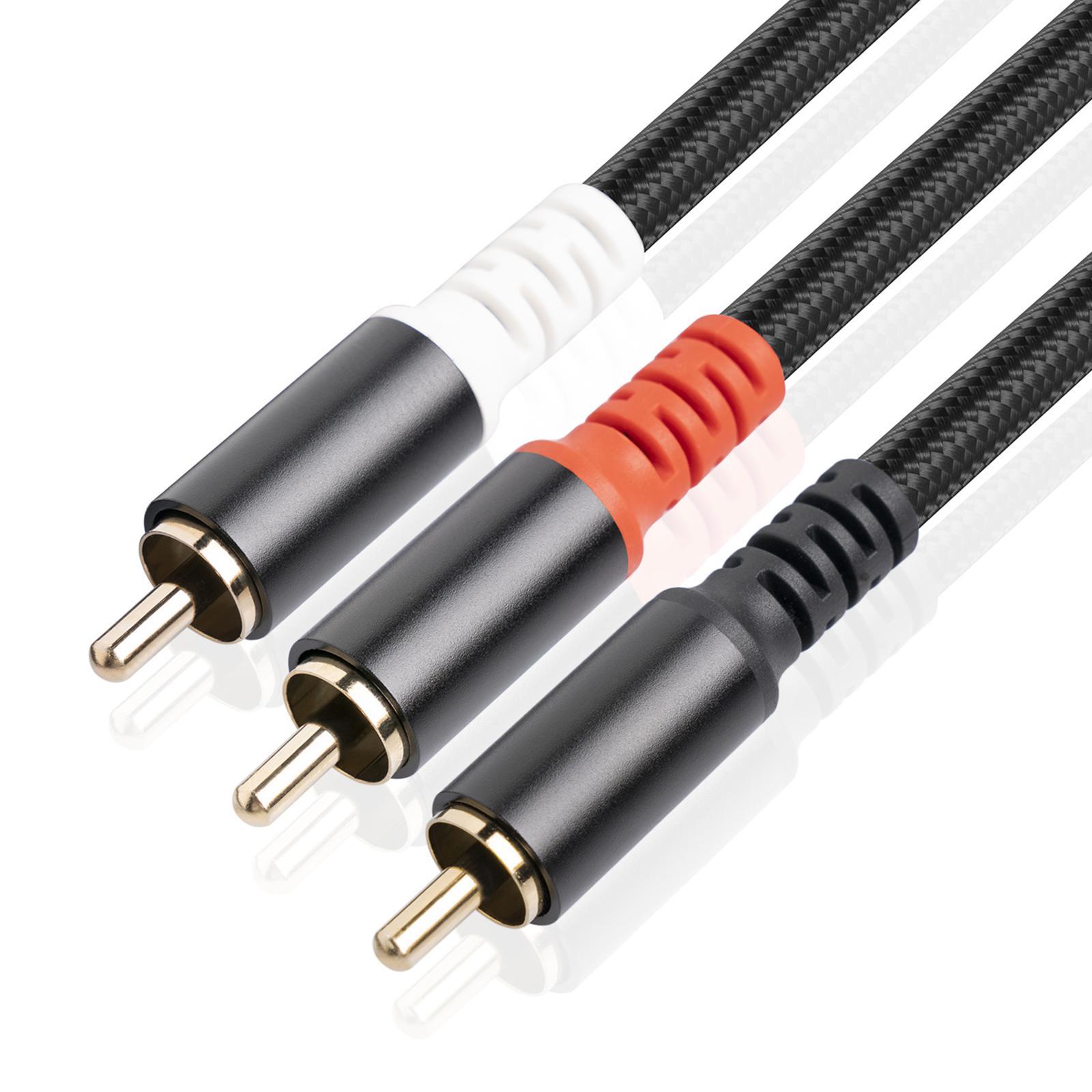 RCA to 2RCA Subwoofer Cable,1 RCA Male to 2 RCA Male Audio Cable RCA Y Adapter Stereo Plug Phone Headphone Output to Home Audio System