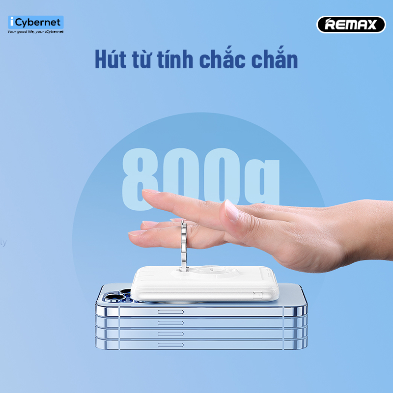 Sạc dự phòng không dây từ tính Remax RPP-85 kèm giá đỡ dung lượng 10000mAh - Hàng chính hãng