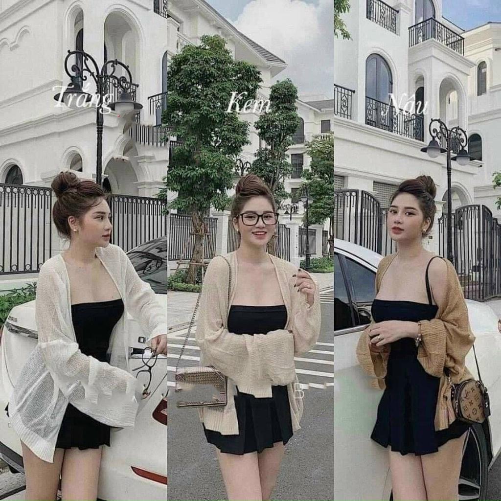 Áo Khoác Cardigan Len Mỏng Cho Nữ Phong Cách Ulzzang Phù Hợp Đi Đà Lạt, Dạo Biển