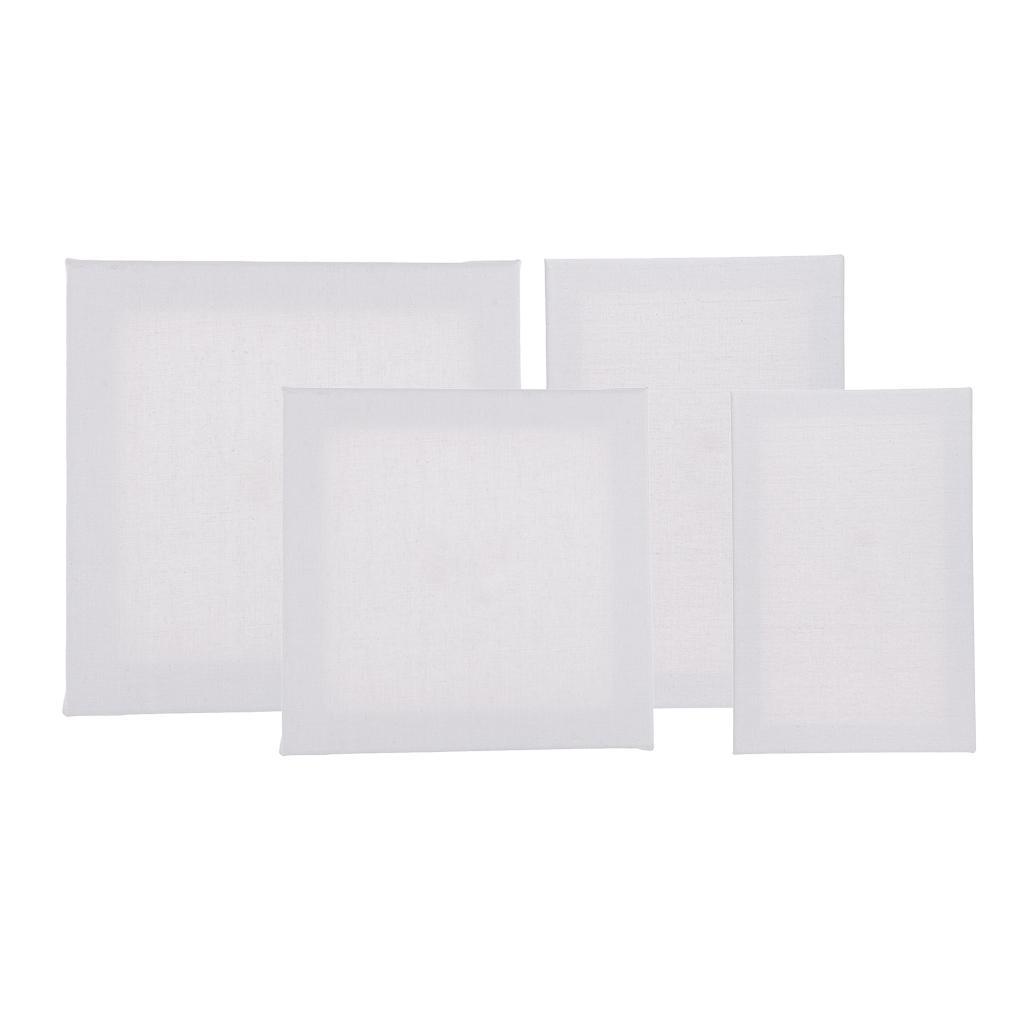 4 Pieces Blank Canvas Board Wooden Frame For Oil Acrylic Painting