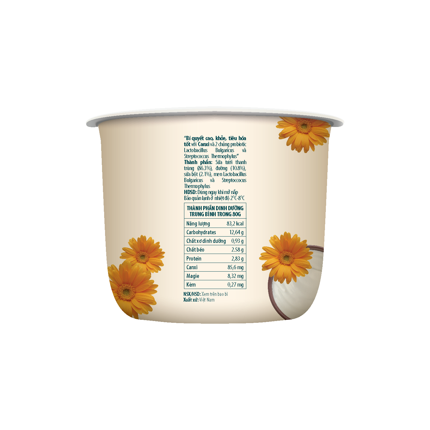 Sữa Chua Thanh Trùng DeliFres+ Có Đường | Lốc 4 Hũ 80g