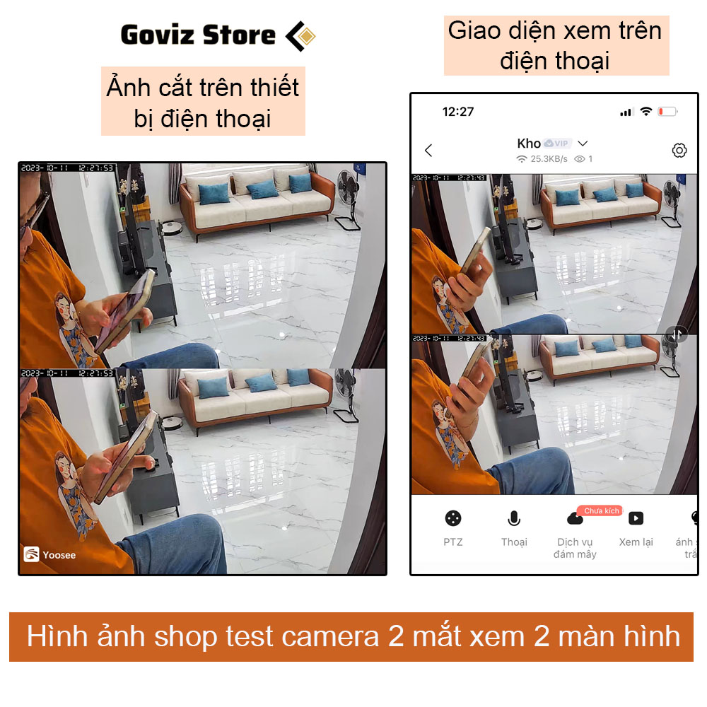 Hình ảnh Camera Wifi Yoosee Hai Mắt Xem 2 Màn Hình Cùng Lúc Xoay 360°, Đàm Thoại Hai Chiều, Báo Động Chống Trộm, Chuyên Dụng Ngoài Trời - Hàng Chính Hãng