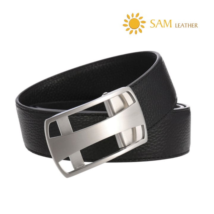 Dây Nịt Nam SAM Leather SFDN109 - Thắt Lưng Nam Da Bò Cao Cấp/ Mặt Khoá Thắt Lưng Inox Không Gỉ, Men's belts