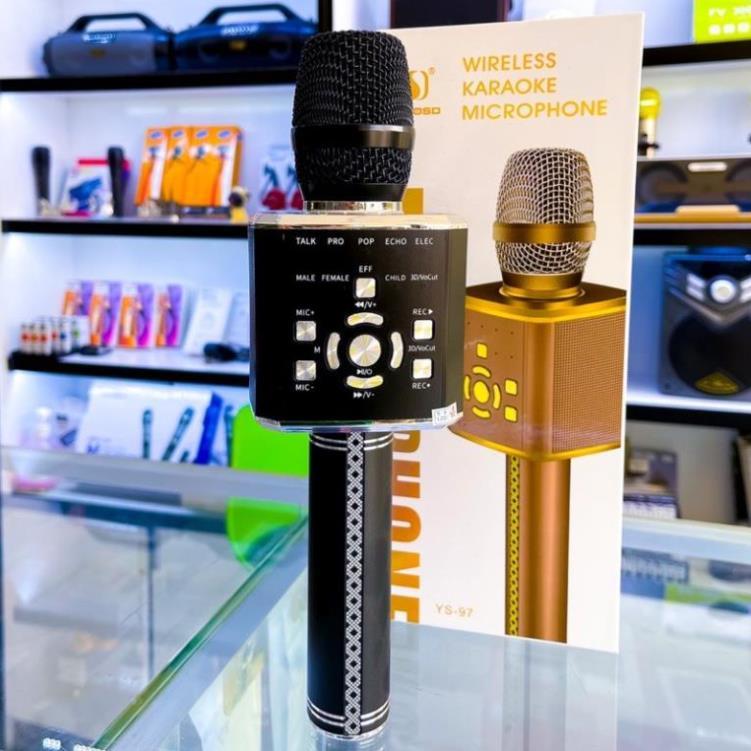 Micro Kèm Loa Bluetooth Karaoke YS-97 Tích Hợp Loa Bass Trầm- Livestream Siêu Hay