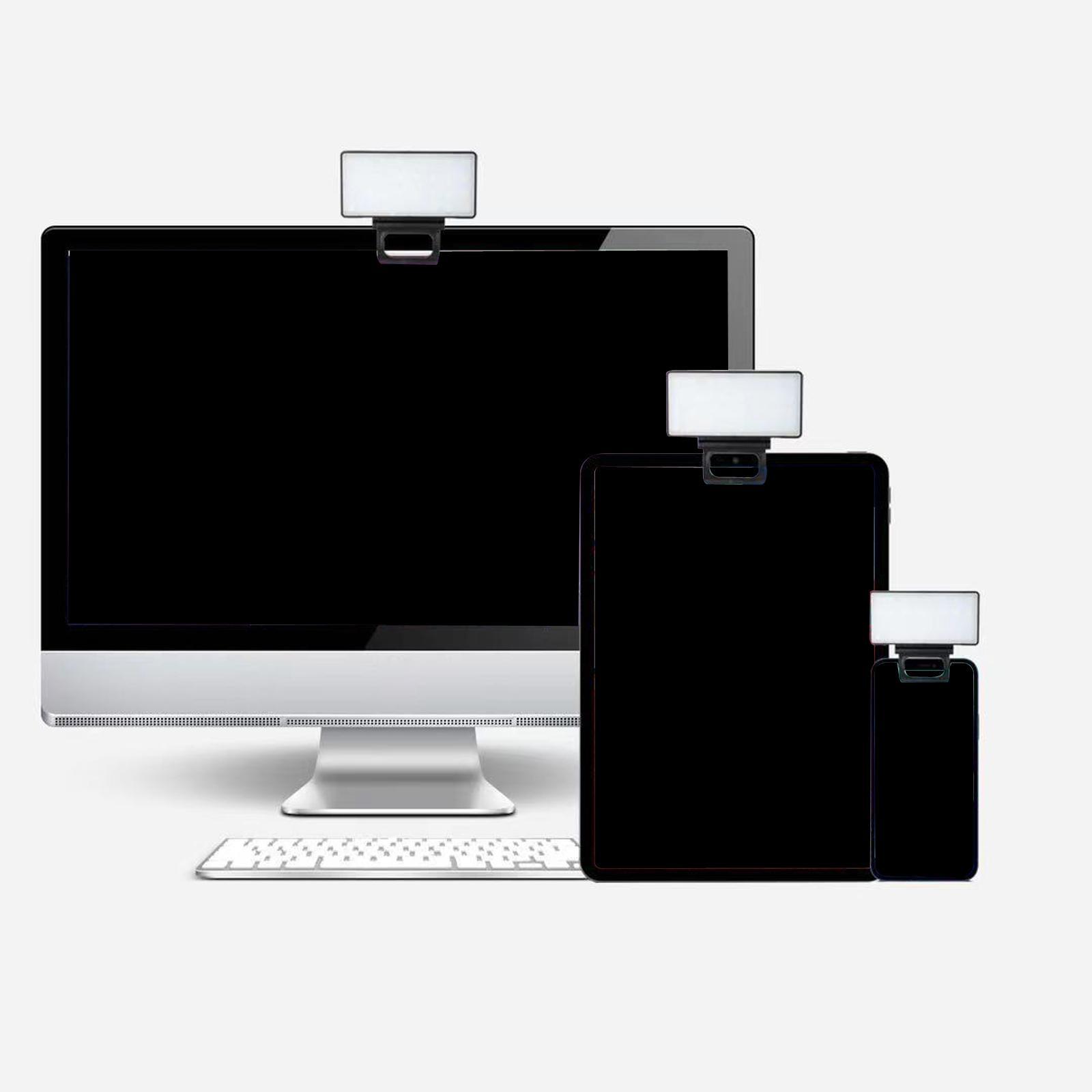 LED Video Fill Light, Clip on 3 Light Modes Selfie Light for Live Streaming Filming