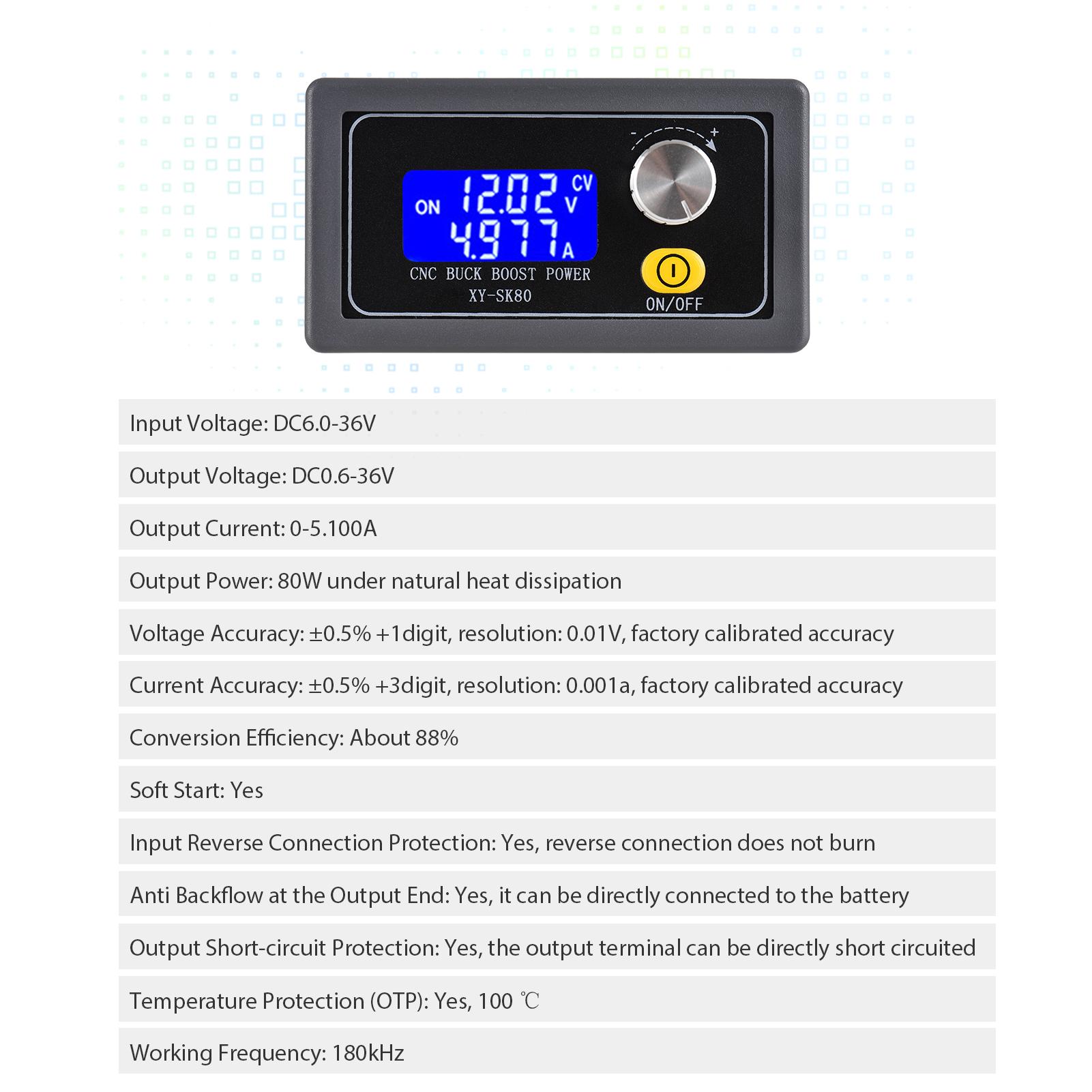 Adjustable Automatic Boost & Step Down Module Constant Voltage Current DC CNC Control Power Supply Module