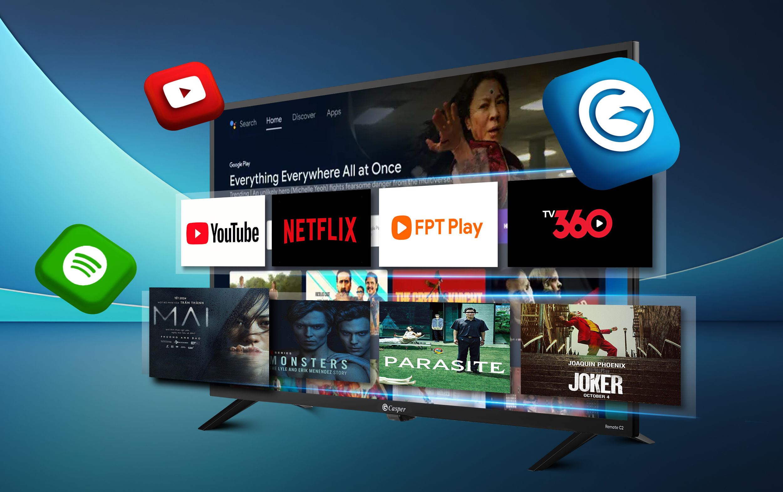 Smart Tivi Casper 32 Inch HD E32HAC110 - HÀNG CHÍNH HÃNG - CHỈ GIAO HCM